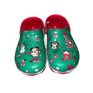 Disney's Mickey Mouse Minnie Mouse  Christmas Holiday fleece lined crocs J6